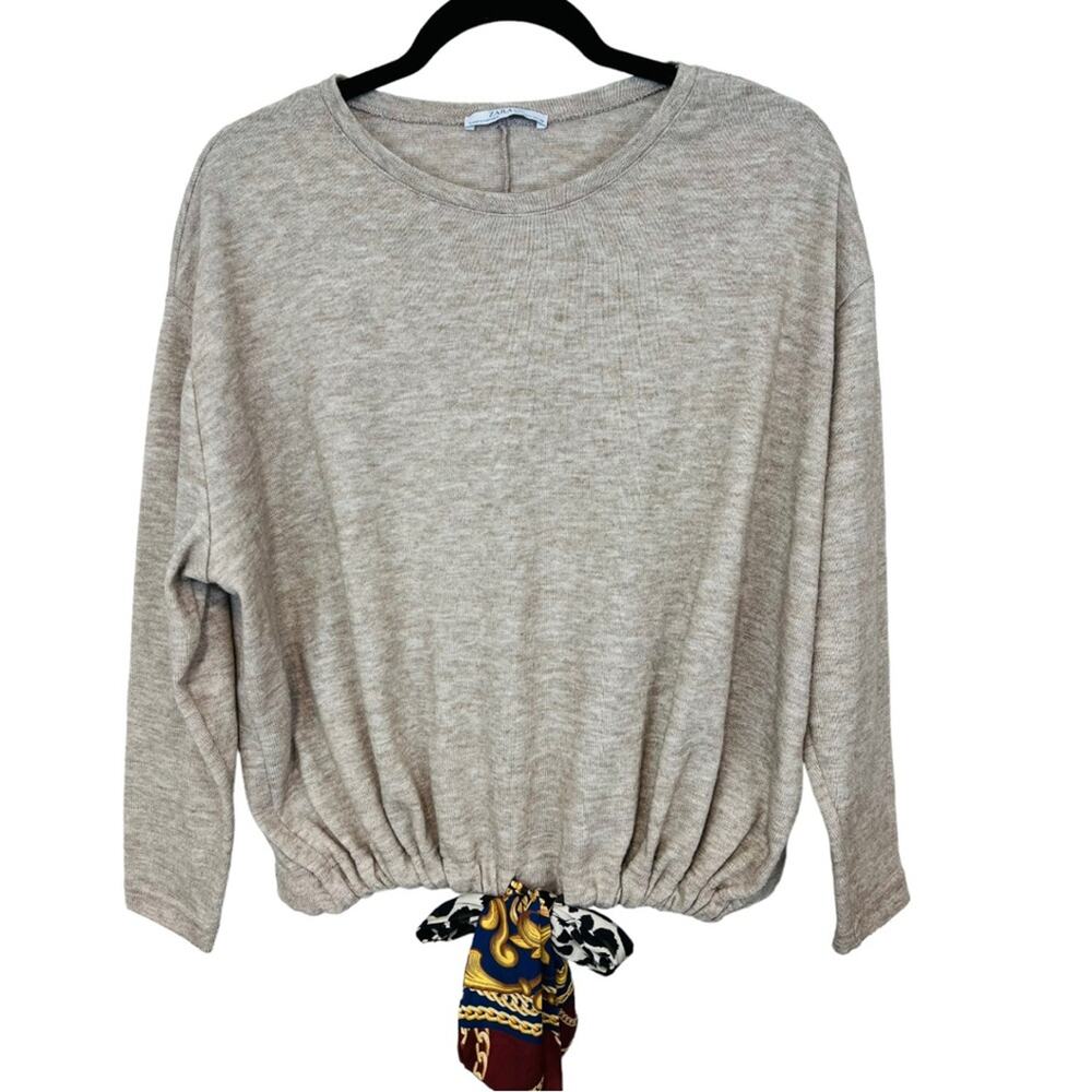 Zara Basic Drawstring Hem Pullover Tie Scarf - image 5